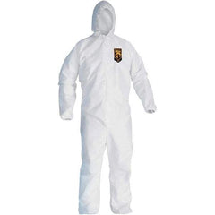 KleenGuard - Size M SMS General Purpose Coveralls - White, Zipper Closure, Elastic Cuffs, Elastic Ankles, Serged Seams - Apex Tool & Supply