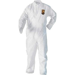 KleenGuard - Size XL SMS General Purpose Coveralls - White, Zipper Closure, Open Cuffs, Open Ankles, Serged Seams - Apex Tool & Supply