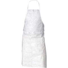 KleenGuard - 28" Wide x 40" Long Bib Apron - SMMMS, White, Resists Dry Particles - Apex Tool & Supply