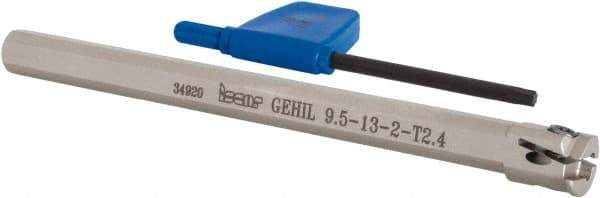 Iscar - GEHI, Internal, Left Hand, 0.094" Max Depth of Cut, 0.075 to 0.095" Groove Width, Indexable Grooving Tool Holder - GEMI.., GEPI.. Insert Compatibility, 3/8" Shank Width, 5" OAL, Through Coolant - Apex Tool & Supply