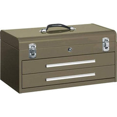 Kennedy - 2 Drawer Tool Box - 20-1/8" Wide x 8-5/8" Deep x 9-3/4" High, Steel, Brown - Apex Tool & Supply