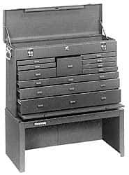 Kennedy - 11 Drawer, 2 Piece, Brown Steel Machinist's Combo - 12.56 Inches Deep 9-1/2 Inches High 26.62 Inches Wide Base - Apex Tool & Supply