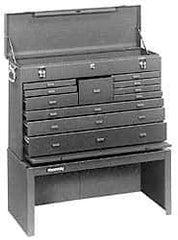 Kennedy - 11 Drawer, 2 Piece, Brown Steel Machinist's Combo - 12.56 Inches Deep 9-1/2 Inches High 26.62 Inches Wide Base - Apex Tool & Supply