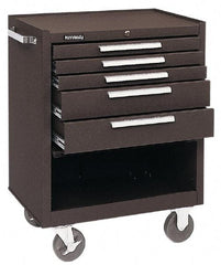 Kennedy - 5 Drawer Steel Tool Roller Cabinet - 27" Wide x 35" High x 18" Deep, Brown - Apex Tool & Supply