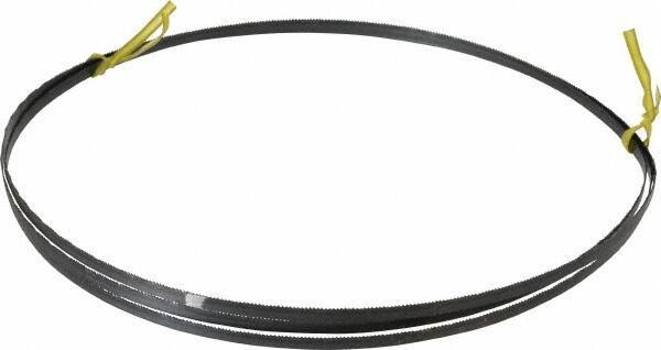 Starrett - 18 TPI, 7' 9-1/2" Long x 1/4" Wide x 0.025" Thick, Welded Band Saw Blade - Carbon Steel, Toothed Edge, Raker Tooth Set, Flexible Back, Contour Cutting - Apex Tool & Supply