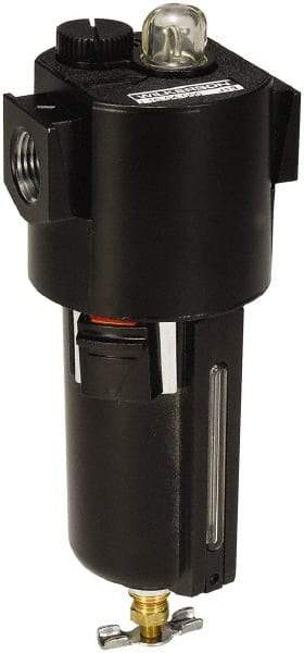 Wilkerson - 1/2 NPT Port, 200 Max psi, Compact Lubricator - Zinc Bowl with Sight Glass, Zinc Body, 64 CFM, 150°F Max, 2.62" Wide x 7.8" High - Apex Tool & Supply