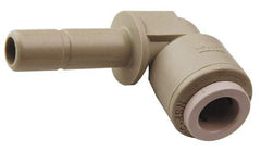 Parker - 3/8" Outside Diam, Kynar Push-to-Connect Plug In Elbow - 300 Max psi, Tan - Apex Tool & Supply