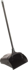 Rubbermaid - 11-1/4" Wide x 5" High Upright Dustpan - Plastic Body, 12-51/64" Handle, Black, with Wheels - Apex Tool & Supply