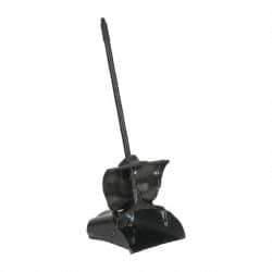 Rubbermaid - 11-1/4" Wide x 5" High Upright Dustpan - Plastic Body, 12-51/64" Handle, Black, with Wheels - Apex Tool & Supply