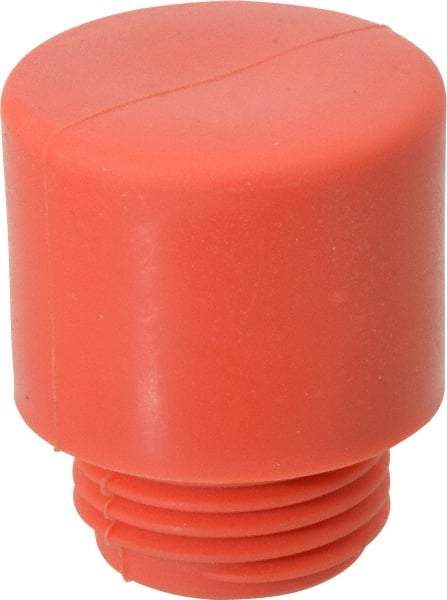 Made in USA - 1" Face Diam, Grade Medium, Red Hammer Tip/Face - Vinyl - Apex Tool & Supply