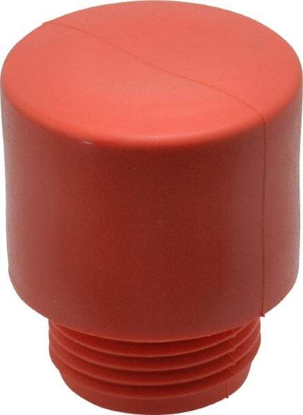 Made in USA - 1-1/2" Face Diam, Grade Medium, Red Hammer Tip/Face - Vinyl - Apex Tool & Supply