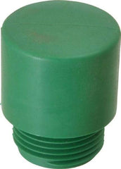 Made in USA - 1-1/4" Face Diam, Grade Hard, Green Hammer Tip/Face - Vinyl - Apex Tool & Supply