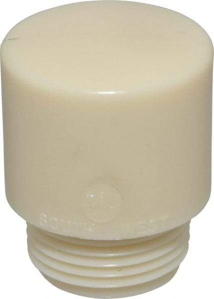 Made in USA - 1-1/4" Face Diam, Grade Tough, White Hammer Tip/Face - Nylon - Apex Tool & Supply