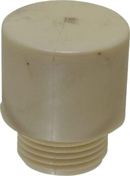 Made in USA - 1-1/2" Face Diam, Grade Tough, White Hammer Tip/Face - Nylon - Apex Tool & Supply