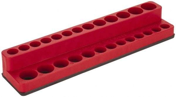 Value Collection - 26 Piece Capacity Magnetic Deep & Shallow Socket Holder - 1/4" Drive, Red - Apex Tool & Supply