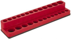 Value Collection - 26 Piece Capacity Magnetic Deep & Shallow Socket Holder - 1/4" Drive, Red - Apex Tool & Supply