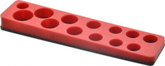 Value Collection - 13 Piece Capacity Magnetic Shallow Socket Holder - 3/8" Drive, Red - Apex Tool & Supply
