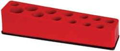 Value Collection - 13 Piece Capacity Magnetic Deep Socket Holder - 3/8" Drive, Red - Apex Tool & Supply