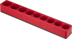 Value Collection - 9 Piece Capacity Magnetic Deep & Shallow Socket Holder - 1/2" Drive, Red - Apex Tool & Supply