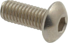 Value Collection - M5x0.80 Metric Coarse Hex Socket Drive, Button Screw - Grade 18-8 & Austenitic A2 Stainless Steel, Uncoated, Fully Threaded, 12mm Length Under Head - Apex Tool & Supply