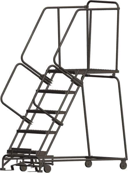 Ballymore - 83" 5 Step Ladder - 450 Lb Capacity, 50" Platform Height, 24" Base Width x 56" Depth, Expanded Metal Tread - Apex Tool & Supply