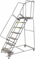 Ballymore - 103" 7 Step Ladder - 450 Lb Capacity, 70" Platform Height, 24" Base Width x 62" Depth, Heavy-Duty Serrated Grating - Apex Tool & Supply