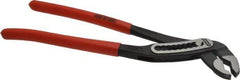 Knipex - 12" OAL, 2-3/4" Max Capacity, 9 Position Water Pump Tongue & Groove Pliers - Self-Gripping V-Jaws, Alligator Jaw Head, Plastic Dipped Handles - Apex Tool & Supply