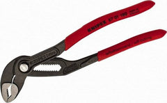 Knipex - 7-1/4" OAL, 1-1/2" Max Capacity, 18 Position Water Pump Tongue & Groove Pliers - Standard V-Jaws, Standard Head, Nonslip Plastic Handles - Apex Tool & Supply