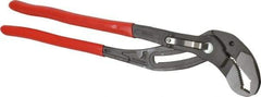 Knipex - 16" OAL, 3-1/2" Max Capacity, 27 Position Water Pump Tongue & Groove Pliers - Standard V-Jaws, Standard Head, Plastic Coated Handles - Apex Tool & Supply