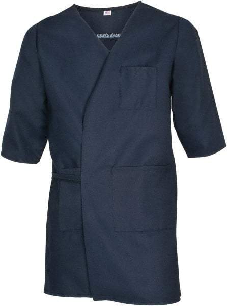 PRO-SAFE - Size XL Navy Blue Smock with 5 Pockets - Polyester and Cotton, Buttonless and Ties In Back - Apex Tool & Supply