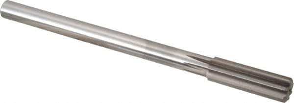 Alvord Polk - 17.5mm High Speed Steel 8 Flute Chucking Reamer - Straight Flute, 9/16" Straight Shank, 2-1/4" Flute Length, 9" OAL - Apex Tool & Supply
