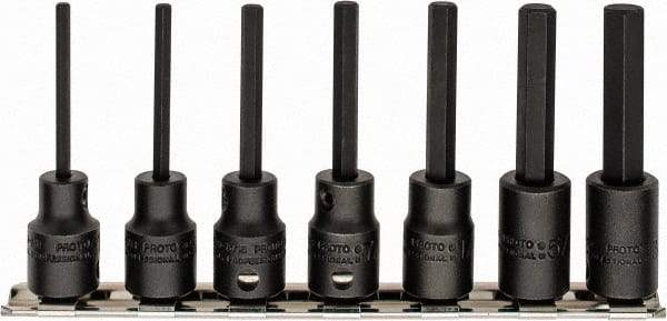 Proto - 7 Piece 3/8" Drive Inch Impact Hex Bit Socket Set - 1/8 to 3/8" Hex - Apex Tool & Supply
