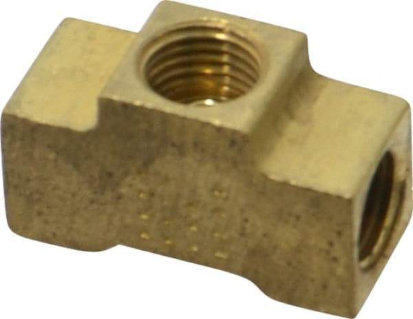 Eaton - 3/16" Tube OD, 45° Brass Flared Tube Inverted Union Tee - Flare x Flare x Flare Ends - Apex Tool & Supply