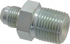 Eaton - 3/8" Tube OD, 37° Steel Flared Tube Male Connector - 1/2 NPT, Flare x MNPT Ends - Apex Tool & Supply