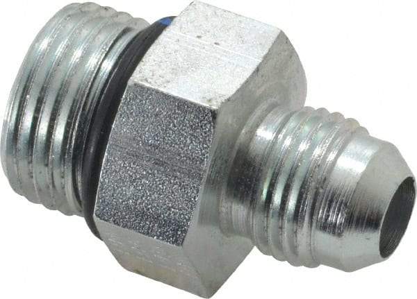 Eaton - 3/8" Tube OD, 37° Steel Flared Tube Straight Thread Connector - 1/2 ORB, Flared to Male SAE O-Ring Ends - Apex Tool & Supply