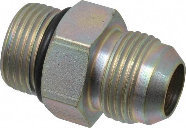 Eaton - 3/4" Tube OD, 37° Steel Flared Tube Straight Thread Connector - 3/4 ORB, Flared to Male SAE O-Ring Ends - Apex Tool & Supply