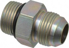 Eaton - 3/4" Tube OD, 37° Steel Flared Tube Straight Thread Connector - 3/4 ORB, Flared to Male SAE O-Ring Ends - Apex Tool & Supply