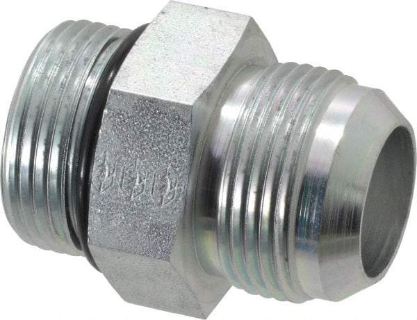 Eaton - 1" Tube OD, 37° Steel Flared Tube Straight Thread Connector - 1 ORB, Flared to Male SAE O-Ring Ends - Apex Tool & Supply