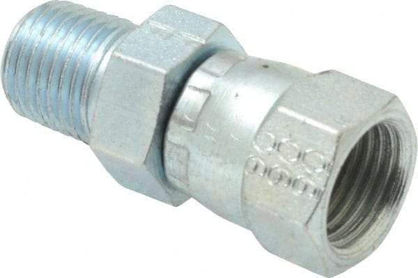 Eaton - 3/8" Tube OD, 37° Steel Flared Tube Female JIC 37° Swivel to Male Pipe Adapter - 1/4 NPT - Apex Tool & Supply