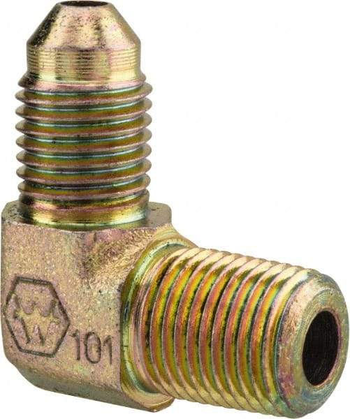 Eaton - 3/16" Tube OD, 37° Steel Flared Tube Male Elbow - 1/8 NPT, Flare x MNPT Ends - Apex Tool & Supply