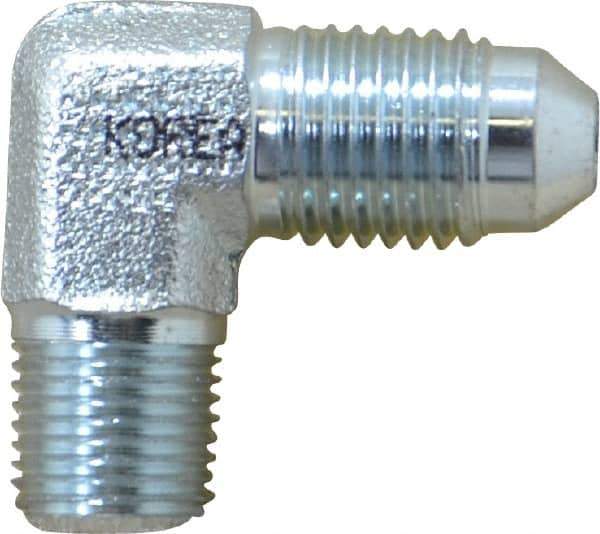 Eaton - 1/4" Tube OD, 37° Steel Flared Tube Male Elbow - 1/8 NPT, Flare x MNPT Ends - Apex Tool & Supply