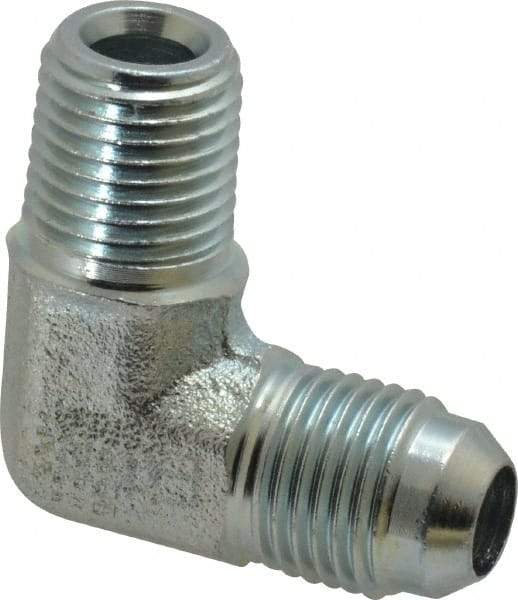 Eaton - 3/8" Tube OD, 37° Steel Flared Tube Male Elbow - 1/4 NPT, Flare x MNPT Ends - Apex Tool & Supply