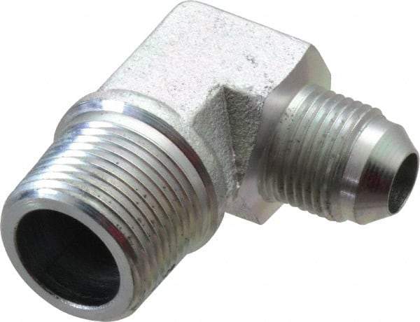 Eaton - 1/2" Tube OD, 37° Steel Flared Tube Male Elbow - 3/4 NPT, Flare x MNPT Ends - Apex Tool & Supply