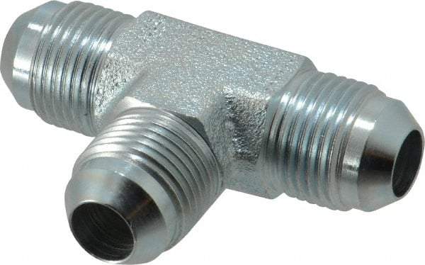 Eaton - 1/2" Tube OD, 37° Steel Flared Tube Union Tee - Flare x Flare x Flare Ends - Apex Tool & Supply
