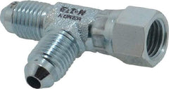 Eaton - 1/4" Tube OD, 37° Steel Flared Tube Swivel Nut Run Tee - Flare x Swivel x Flare Ends - Apex Tool & Supply