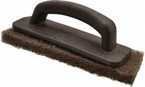 3M - 10" Long x 4.63" Wide x 1/2" Thick Hand Block with Cleansing Pad - Medium-Duty, Brown - Apex Tool & Supply