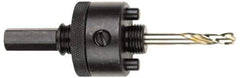 Milwaukee Tool - 5/8 to 1-3/16" Tool Diam Compatibility, Straight Shank, Steel Integral Pilot Drill, Hole Cutting Tool Arbor - 3/8" Min Chuck, Hex Shank Cross Section, Threaded Shank Attachment, For Hole Saws - Apex Tool & Supply