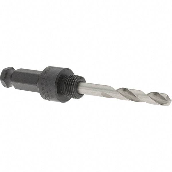 Milwaukee Tool - 5/8 to 1-3/16" Tool Diam Compatibility, Straight Shank, Steel Integral Pilot Drill, Hole Cutting Tool Arbor - 1/2" Min Chuck, Hex Shank Cross Section, Threaded Shank Attachment, For Hole Saws - Apex Tool & Supply