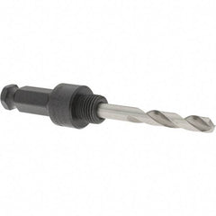 Milwaukee Tool - 5/8 to 1-3/16" Tool Diam Compatibility, Straight Shank, Steel Integral Pilot Drill, Hole Cutting Tool Arbor - 1/2" Min Chuck, Hex Shank Cross Section, Threaded Shank Attachment, For Hole Saws - Apex Tool & Supply