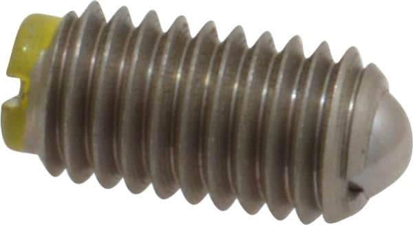 Gibraltar - M8x1.25, 5mm Ball Diam, 16mm Body Length, 1.5mm Max Ball Reach, Threaded Ball Plunger - Stainless Steel Body, Stainless Steel Ball, 9 Lb Initial End Force, 13.49 Lb Final End Force - Apex Tool & Supply